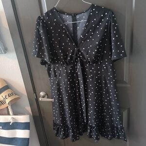 Black Dress with White Heart Pattern